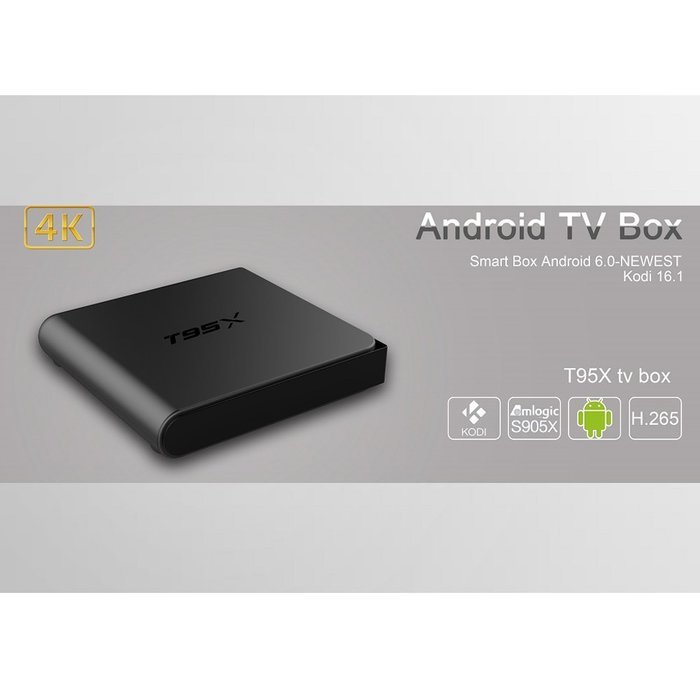 Epteam Android 6.0 TV Box T95X S905 Quad core [1GB/8GB/4K] Kodi 16.1 Full Loaded H.265 64bit Streaming Media Player N3