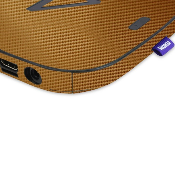 Skinomi TechSkin - Roku 4 Gold Carbon Fiber Full Body Skin / Front & Back Wrap Clear Film / Ultra HD and Anti-Bubble... N2