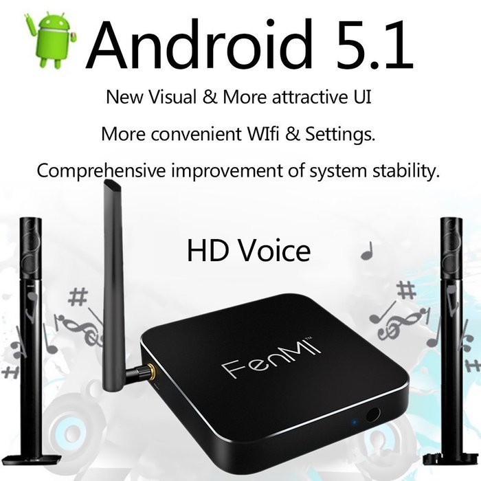 Docooler FEN MI Z16 Smart Android 5.1 TV Box 2GB / 16GB RK3368 Eight Core 64bit Cortex-A53 with Kodi XBMC UHD...