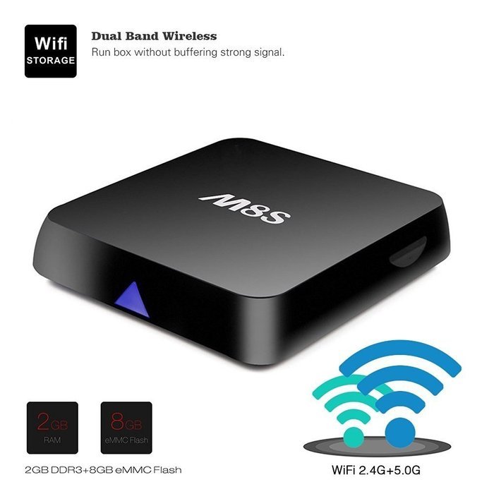 M8S 4K Android TV Box,Yongf Amlogic S812 Quad Core 2GB RAM 8GB Flash Fully Loaded KODI With Octa-core GPU, HDMI... N4
