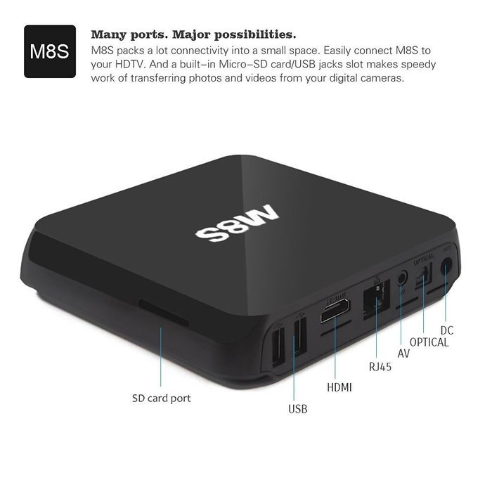 M8S 4K Android TV Box,Yongf Amlogic S812 Quad Core 2GB RAM 8GB Flash Fully Loaded KODI With Octa-core GPU, HDMI... N5