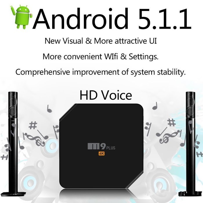 Docooler&reg; M9 Plus Smart Android TV Box Android 5.1.1 with Kodi XBMC UHD 4K*2K 60fps HDMI Mini PC 2.4GHz & 5GHz... N2