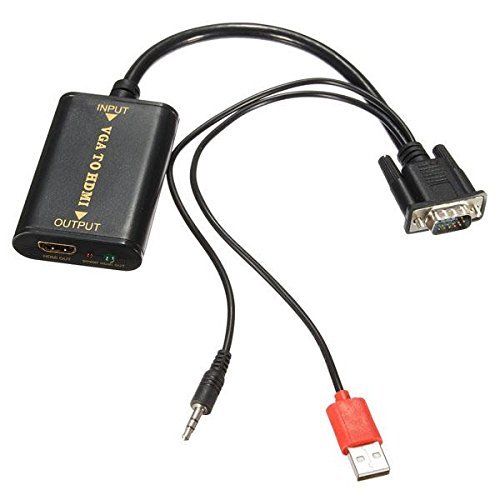 BephaMart 1080P VGA to HDMI HD Audio AV Converter Adapter with TV Video Cable for TV PC N2
