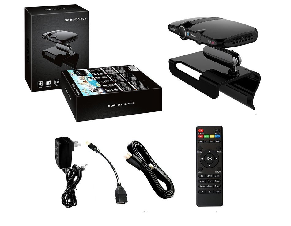 Efor HD23 Android4.4 Video Call TV Box Mountable with HD Webcam Camera, CPU Quad Core 1GB RAM + 8GB ROM, 4K Media... N7