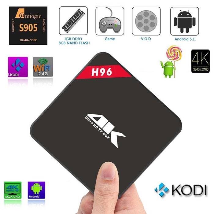 HONGYU H96 Smart TV Box Amlogic S905 Quad Core 64-bit ARM Cortex-A53 up to 2GHz 4K HDMI 1G/8G Android 5.1 Full... N2