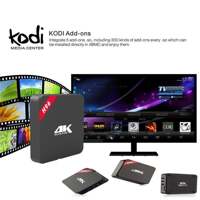 HONGYU H96 Smart TV Box Amlogic S905 Quad Core 64-bit ARM Cortex-A53 up to 2GHz 4K HDMI 1G/8G Android 5.1 Full... N8