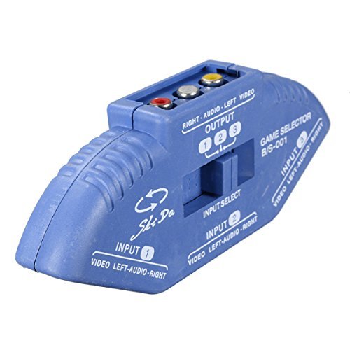 BephaMart Blue 3 Way Port Audio Video AV RCA Switch Selector Box Splitter N6