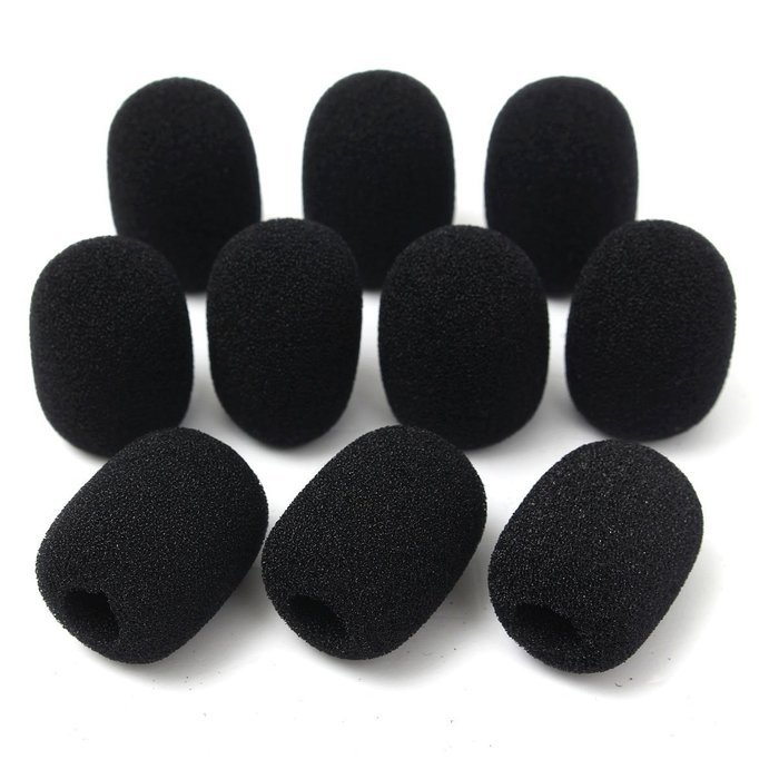 BephaMart 10PCS Microphone Headset Grill Windscreen Sponge Foam Black Mic Cover