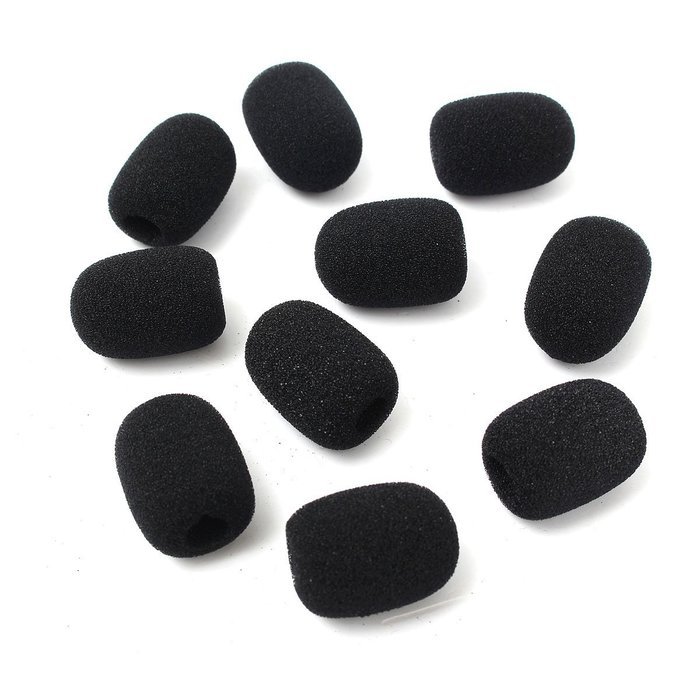 BephaMart 10PCS Microphone Headset Grill Windscreen Sponge Foam Black Mic Cover N3