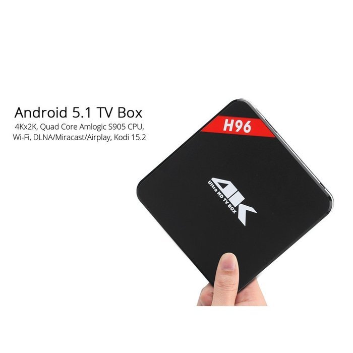 NEW H96 Amlogic S905 4kx2k Android 5.1 Quad core 1G DDR 8G Android TV Box Wifi & Ethernet 10/100M N14