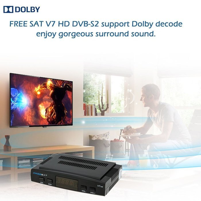 Vipwind FREESAT V7 1080P DVB-S2 TV Box Receiver Digital Video Broadcasting Receiver Set Top Box Support USB PVR... N7