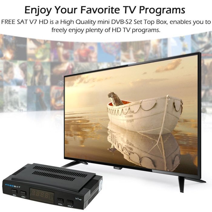 Vipwind FREESAT V7 1080P DVB-S2 TV Box Receiver Digital Video Broadcasting Receiver Set Top Box Support USB PVR... N8