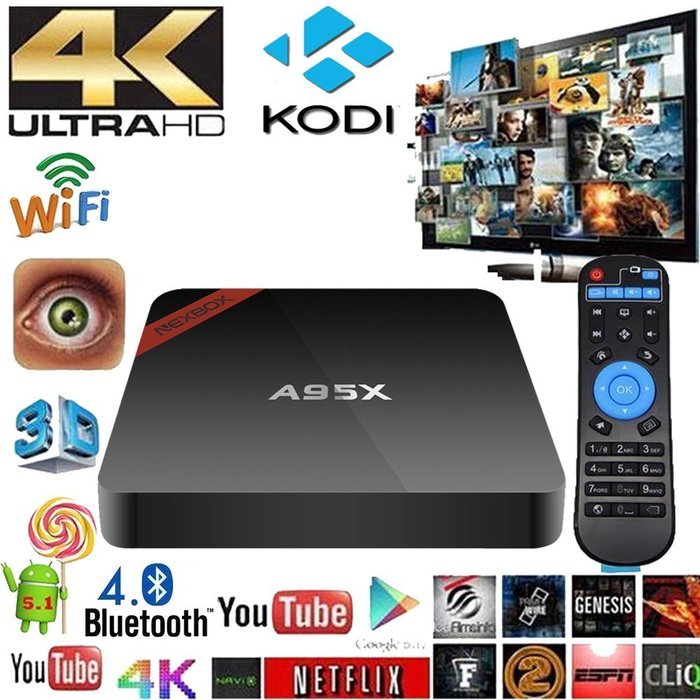 Vipwind Nexbox A95X Amlogic S905X 2GB/16GB 4K Android 6.0 TV Box Quad-Core 64bit 4K2K TV Box XBMC H.265 DLNA Miracast...