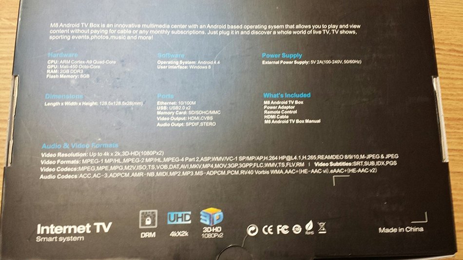 Generic M8 Android TV Amlogic S802 Quad Core 4.4 Kitkat Smart TV Box 2G/8G GPU 4K Hdmi XBMC Media Player 2.4G/... N5