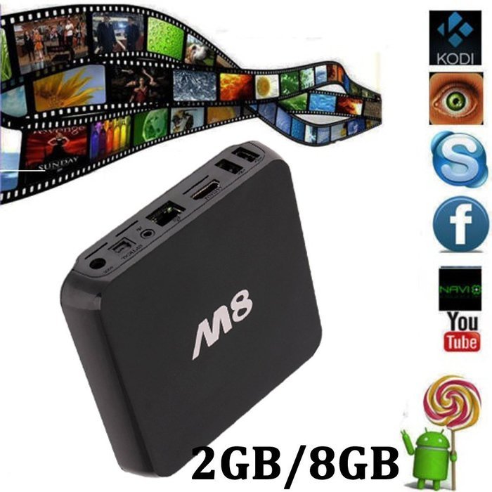 REDGO 2G/8G M8 Quad Core Android (Kit Kat 4.4) TV Box Streaming Media Player 1080p HD 4K WiFi XBMC KODI Smart...
