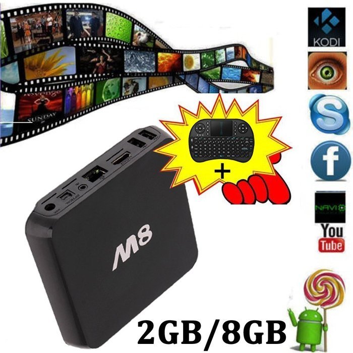 REDGO 2G/8G M8 Quad Core Android (Kit Kat 4.4) TV Box Streaming Media Player 1080p HD 4K WiFi XBMC KODI Smart... N8