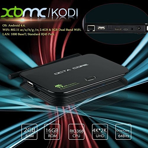 Vipwind RK3368 Cortex A53 1.5GHz Android 5.1 Octa Core Tv Box 2GB RAM + 16GB ROM Tv Box Support SD TF Card To... N8
