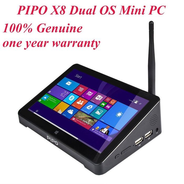 PIPO X8 Smart TV Box 7 Inch 1280x800 1080P Dual Boot Android 4.4 Windows 8.1 Mini PC Intel Z3736F Quad Core 2.16GHz...