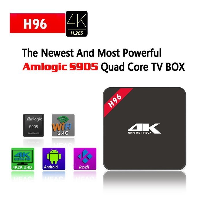 Pinwheel H96 Smart TV Box Amlogic S905 Quad Core 64-bit ARM Cortex-A53 up to 2GHz 4K HDMI 1G DDR 8G Android 5.1... N6
