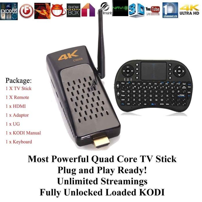 Kukele Strongest TV Stick Fully Unlocked Loaded KODI - CS008 Quad Core Rk3288 Android 5.1 Lollipop Smart OTT Streaming...