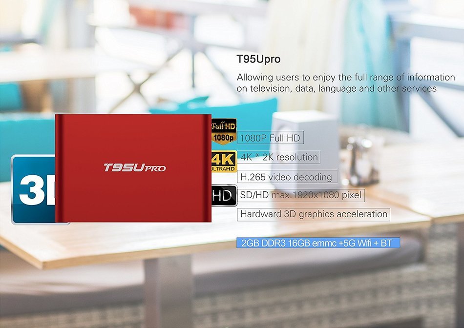 KOLOF T95U Pro Amlogic S912 OTT TV Box Android 6.0 KODI 16.1 Octa Core RAM 2G ROM 16G Streaming Media Player N3