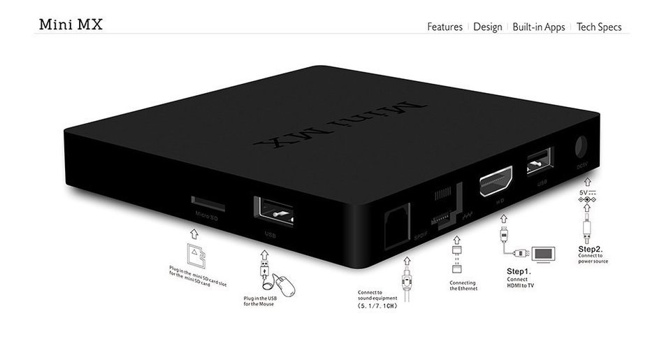 Mini MX TV Box Amlogic S905X Quad Core Android 6.0 64bit 4K VP9 H.265 Decoding Support 2.4GHz + 5.8GHz WiFi Bluetooth... N2