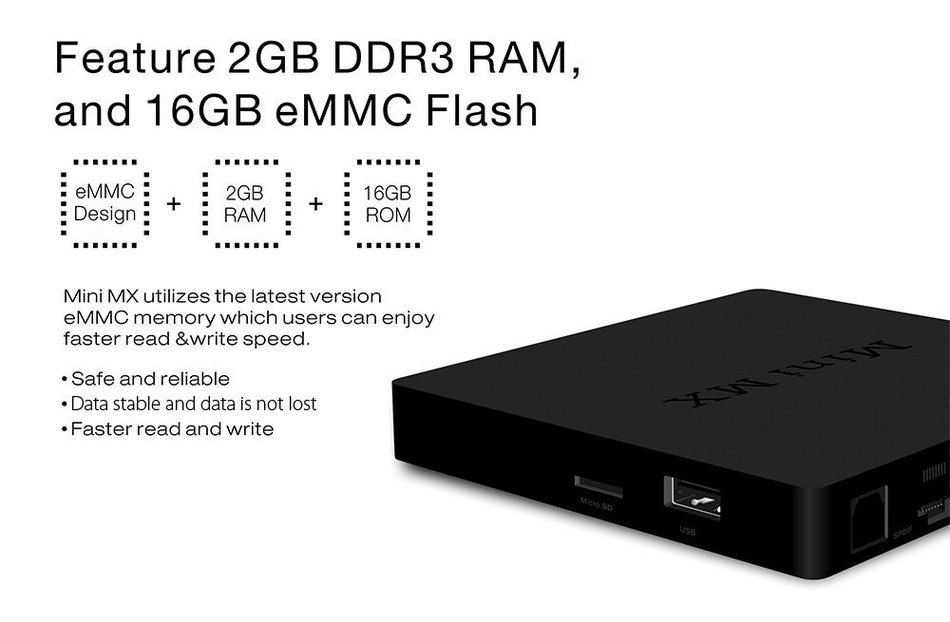 Mini MX TV Box Amlogic S905X Quad Core Android 6.0 64bit 4K VP9 H.265 Decoding Support 2.4GHz + 5.8GHz WiFi Bluetooth... N3