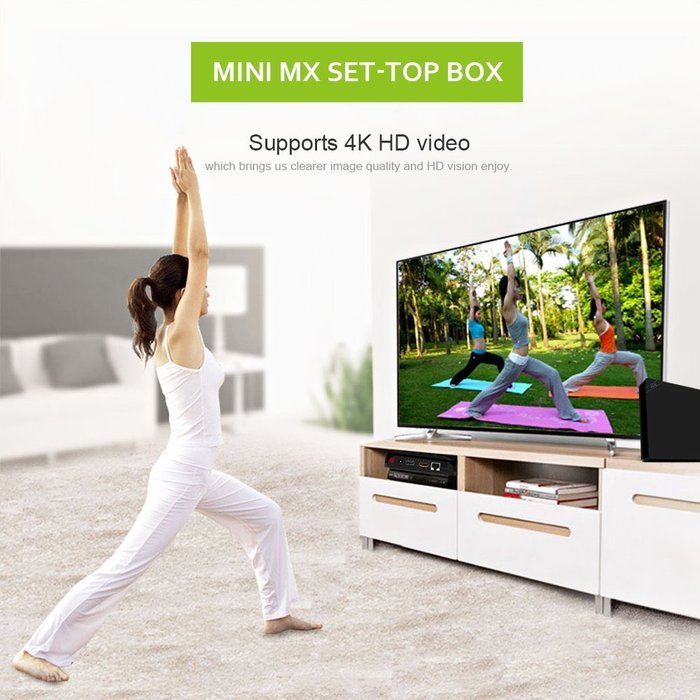 Mini MX TV Box Amlogic S905X Quad Core Android 6.0 64bit 4K VP9 H.265 Decoding Support 2.4GHz + 5.8GHz WiFi Bluetooth... N6