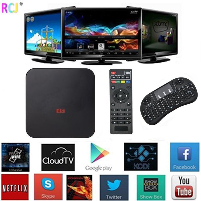 Smart TV Box Android Core 4k Kodi 16.0 Quad Core S905 Android 5.1 Amlogic Media 8g Hdmi With Keyboard