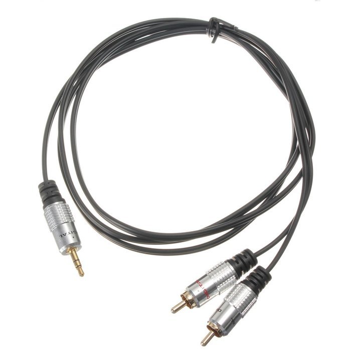 BephaMart 1.5m 5ft Premium 3.5mm Stereo Male To 2 RCA Male Music Jack Audio OFC Cable N5
