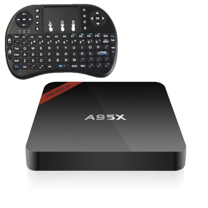 NEXBOX A95X Android 6.0 TV Box Powered by Amlogic S905X 64Bit KODI 16.1 Fully Loaded 4K HD 1GB/8GB Unlocked with...