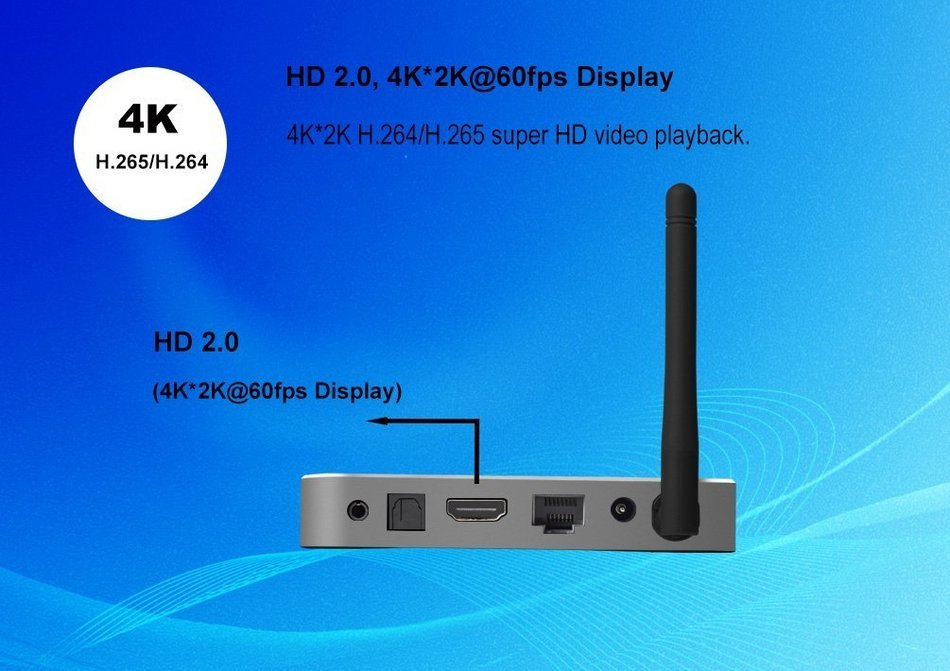 Joinwe-world TX8 Android 6.0 Amlogic S912 Octa core Set top box 2G 32G Android TV Box HDMI H.265 WIFI Media Player... N6