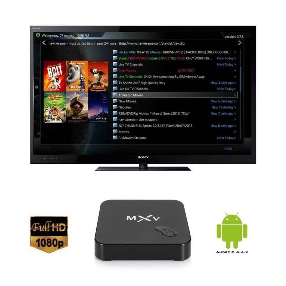 MXV TV BOX Android 4.4 Amlogic S805 Cortex 1.5 GHZ Quad Core 1GB/8GB WIFI Bluetooth H.265 HEVC with KODI Media... N2