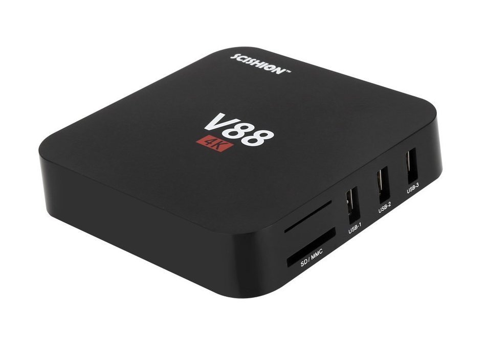 SCISHION V88 Android TV Box - RK3229 CPU, 4K, Android 5.1, KODI, WIFI, 3D Movie Support, 4 X USB, SD Card Slot N3