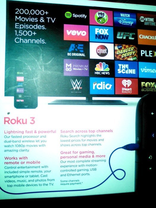 Roku 3, NEW 2014 Version, Model #4200rw, Includes Remote and Headphones, $5 Vudu Credit Included N2