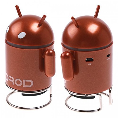 CHICHO Andriod Robot Mini Speaker TF Mp3 Player USB Brown N3