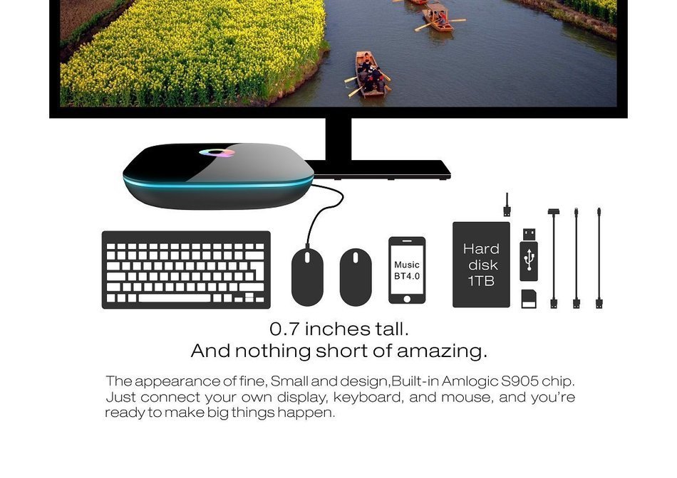 Newest High-end Android TV box Quad Core 2GB RAM 16GB ROM Android5.1 Dual wifi 2.4/5G 4K H.265 Bluetooth 4.0 Pre-installed... N4
