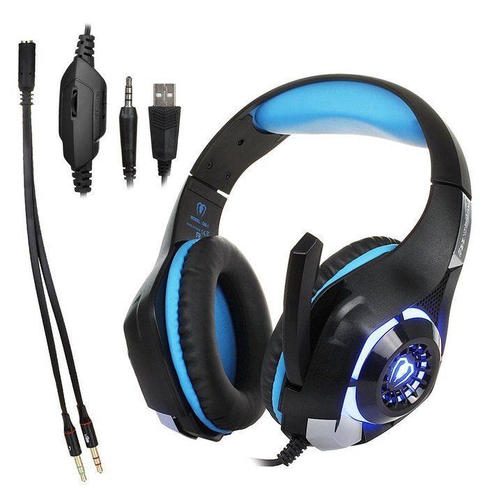 Supplylink Stereo Gaming Headset for PS4 PSP Xbox one, Led Light GM-1 Headphone with Microphone and Free Adapter... N7