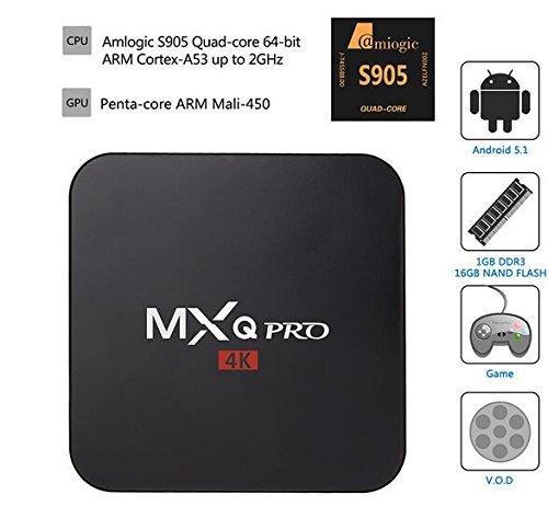 Lomefo S905 MXQ Pro 4K Android Digital TV Streaming Box Quad Core Android 5.1 DDR3 1G Nand Flash 8G HDMI 2.0 N2