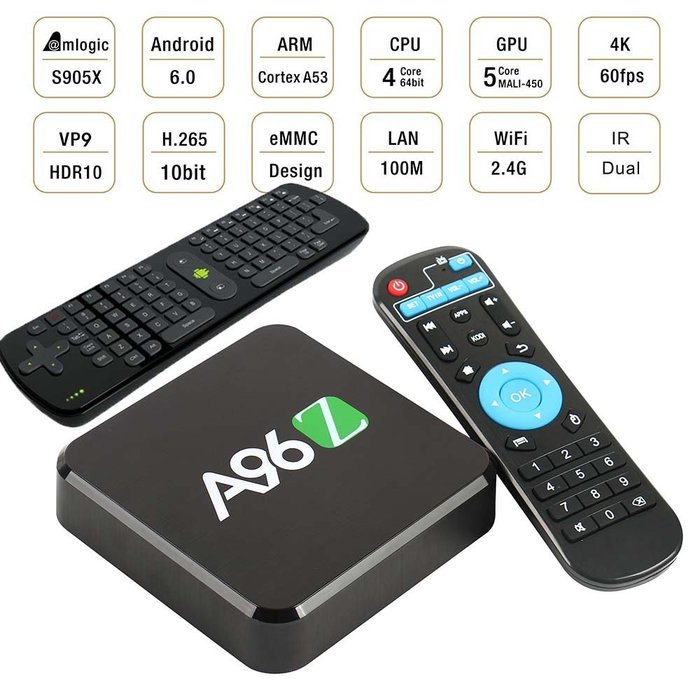Orask A96Z Led Display TV BOX Amlogic S905X Quad Core H.265 Decode Media Player 2GB/16GB Android 6.0 OS Kodi 17.0...
