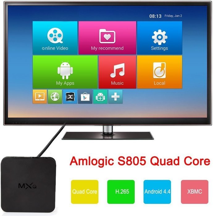 xinban M8 Android TV Box XBMC KODI Fully Loaded Quad Core Android 4.4.2 KitKat 2G/8G 4K 3D-HD Blu-ray Streaming... N4