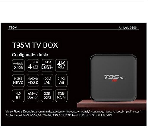 lomefo Smart Tv Box T95M 2GB/8GB Kodi 16.0 android tv box Amlogic S905 2.4GHz WIFI Android 5.1 Quad Core LED display N7