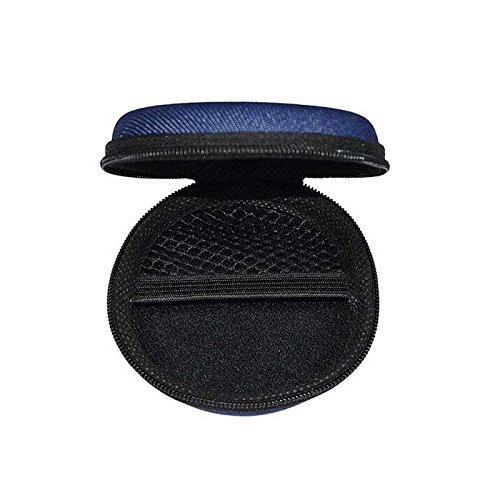 BephaMart KZ Blue Round Zipper Earphone Case Earbuds Hard Storage Carrying Pouch Bag SD Memory Card Box N4
