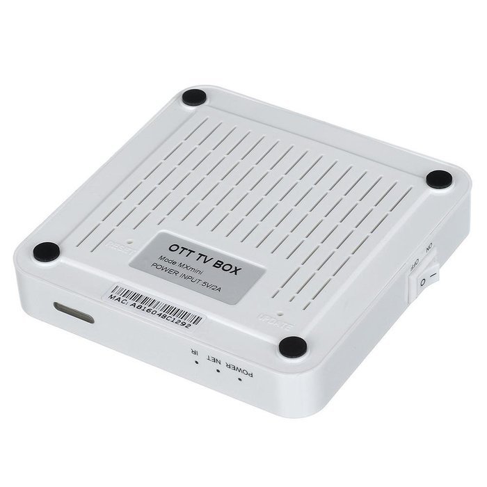 Eachbid MX S905 Quad Core 1GB 8GB Fully Loaded Smart Android TV Box 4k Free Live Sports Movies White US Standard N6