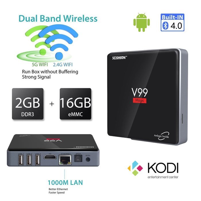 2017 Latest Android 6.0 Tv Box with KODI/XBMC, 4Kx2K UHD 2160P Amlogic S912 Octa Core 64 Bits, Built in Wifi,... N3
