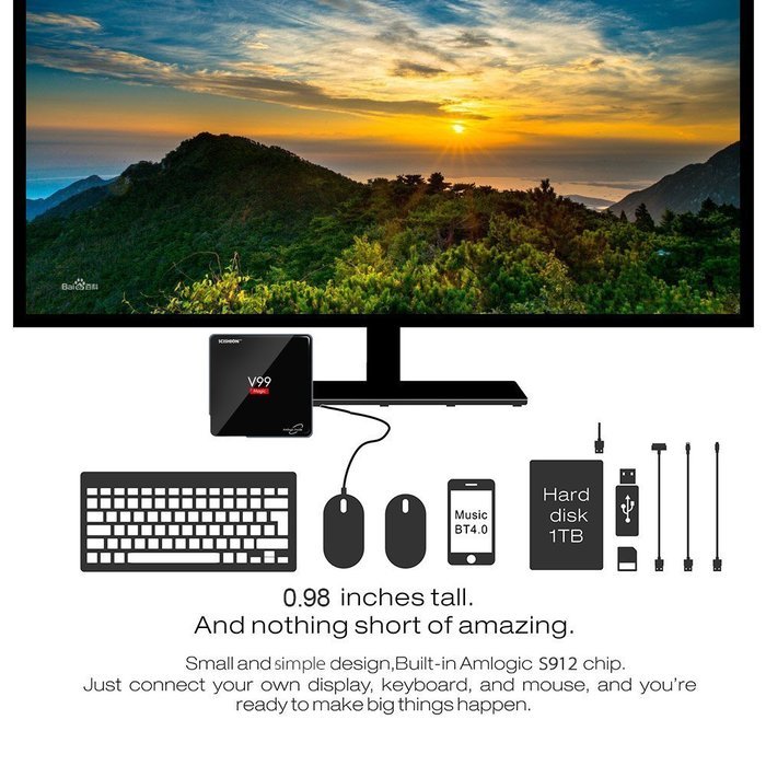 2017 Latest Android 6.0 Tv Box with KODI/XBMC, 4Kx2K UHD 2160P Amlogic S912 Octa Core 64 Bits, Built in Wifi,... N5