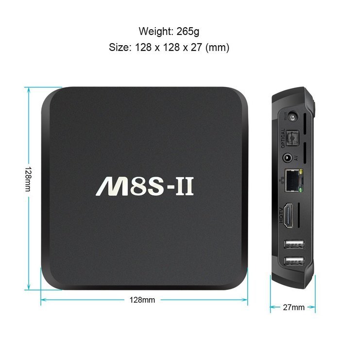 Padgene M8S-II Smart Android 5.1 TV Box with 1000M LAN Amlogic S812 Quad Core 64-bit 2GB / 16GB KODI HDMI PC WiFi... N5