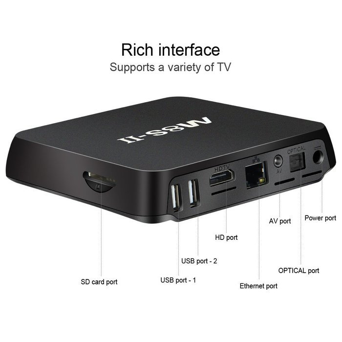 Padgene M8S-II Smart Android 5.1 TV Box with 1000M LAN Amlogic S812 Quad Core 64-bit 2GB / 16GB KODI HDMI PC WiFi... N6