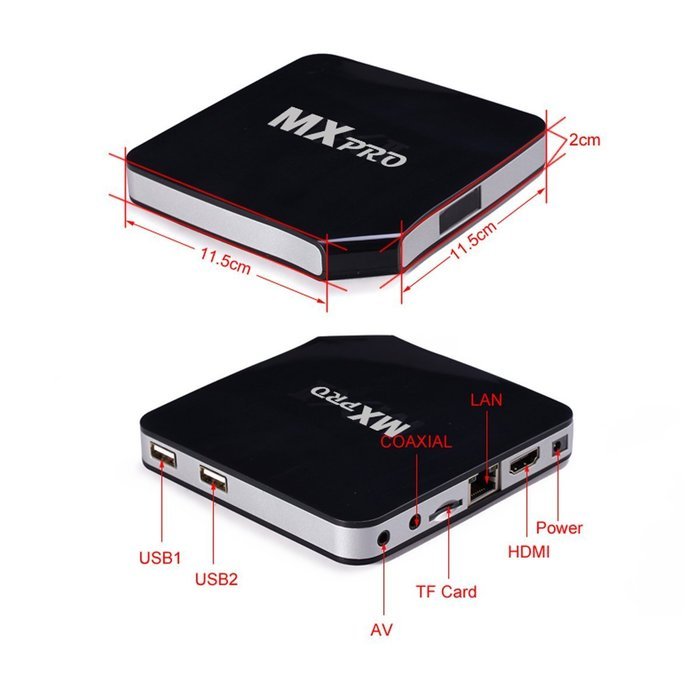 Vanilia KODI/XBMC MXPro Fully Loaded Smart Media Player 1080P Quad Core Android TV Box Free Sports Live Movies N2