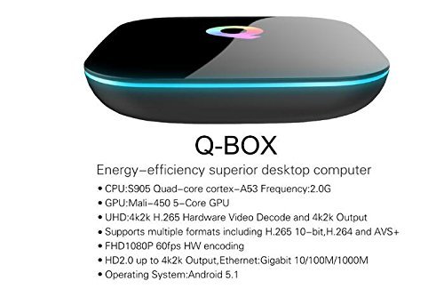 Lomefo Android 5.1 quad core Q BOX Amlogic S905 2G DDR3+16GB EMMC Q-box TV-BOX WiFi2.4G +5G with bluetooth media... N3